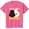 imageStar Wars Darth Vader 6th Birthday TShirt TShirtPink Heather