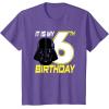 imageStar Wars Darth Vader 6th Birthday TShirt TShirtPurple Heather