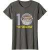 imageStar Wars The Mandalorian The Child Kids 10th Birthday TShirtAsphalt Grey