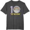 imageStar Wars The Mandalorian The Child Kids 10th Birthday TShirtDark Heather Grey