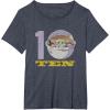 imageStar Wars The Mandalorian The Child Kids 10th Birthday TShirtHeather Blue
