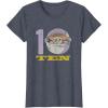 imageStar Wars The Mandalorian The Child Kids 10th Birthday TShirtHeather Blue
