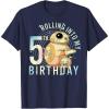 imageStar Wars BB8 ampamp DO Rolling Into My 5th Birthday TShirtNavy Blue