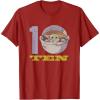 imageStar Wars The Mandalorian The Child Kids 10th Birthday TShirtCranberry Red