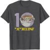 imageStar Wars The Mandalorian The Child Kids 10th Birthday TShirtDark Heather Grey
