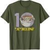 imageStar Wars The Mandalorian The Child Kids 10th Birthday TShirtOlive Green