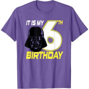 imageStar Wars Darth Vader 6th Birthday TShirt TShirtPurple Heather