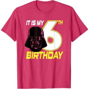 imageStar Wars Darth Vader 6th Birthday TShirt TShirtRed Heather