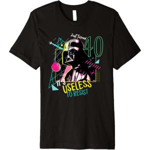 imageStar Wars Darth Vader Its Useless to Resist 40th Birthday Premium TShirtBlack