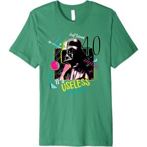imageStar Wars Darth Vader Its Useless to Resist 40th Birthday Premium TShirtKelly Green