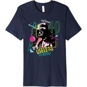 imageStar Wars Darth Vader Its Useless to Resist 40th Birthday Premium TShirtNavy Blue