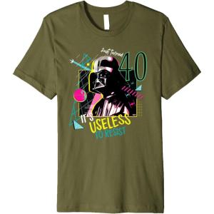 imageStar Wars Darth Vader Its Useless to Resist 40th Birthday Premium TShirtOlive Green