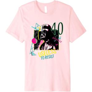 imageStar Wars Darth Vader Its Useless to Resist 40th Birthday Premium TShirtPink