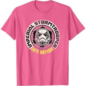 imageStar Wars Imperial Stormtrooper 50th Birthday TShirtPink Heather