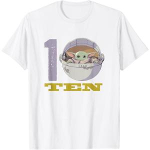 imageStar Wars The Mandalorian The Child Kids 10th Birthday TShirtWhite