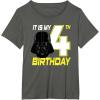 imageStar Wars Darth Vader 4th Birthday TShirt TShirtAsphalt Grey