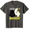 imageStar Wars Darth Vader 4th Birthday TShirt TShirtAsphalt Grey