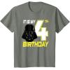 imageStar Wars Darth Vader 4th Birthday TShirt TShirtOlive Heather