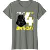 imageStar Wars Darth Vader 4th Birthday TShirt TShirtOlive Heather