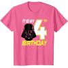 imageStar Wars Darth Vader 4th Birthday TShirt TShirtPink Heather