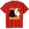 imageStar Wars Darth Vader 4th Birthday TShirt TShirtRed