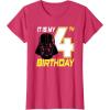 imageStar Wars Darth Vader 4th Birthday TShirt TShirtRed Heather