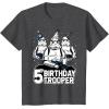 imageStar Wars Stormtrooper Party Hats Trio 5th Birthday Trooper TShirtDark Heather Grey