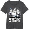 imageStar Wars Stormtrooper Party Hats Trio 5th Birthday Trooper TShirtDark Heather Grey