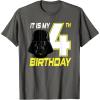 imageStar Wars Darth Vader 4th Birthday TShirt TShirtAsphalt Grey