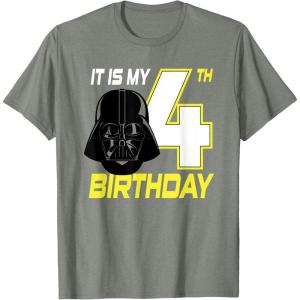 imageStar Wars Darth Vader 4th Birthday TShirt TShirtOlive Heather