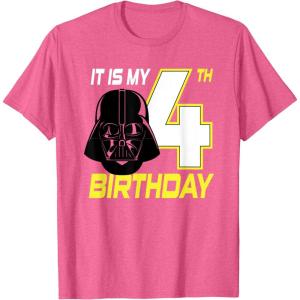 imageStar Wars Darth Vader 4th Birthday TShirt TShirtPink Heather