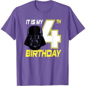 imageStar Wars Darth Vader 4th Birthday TShirt TShirtPurple Heather
