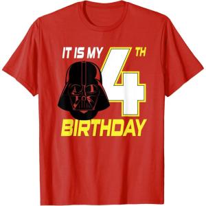 imageStar Wars Darth Vader 4th Birthday TShirt TShirtRed