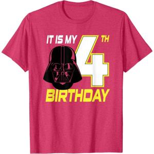 imageStar Wars Darth Vader 4th Birthday TShirt TShirtRed Heather