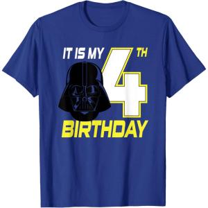imageStar Wars Darth Vader 4th Birthday TShirt TShirtRoyal Blue