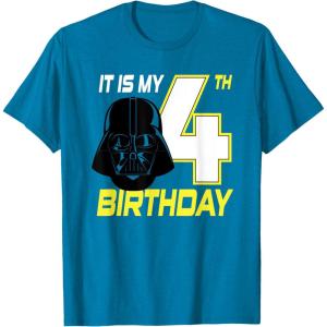 imageStar Wars Darth Vader 4th Birthday TShirt TShirtSapphire Blue