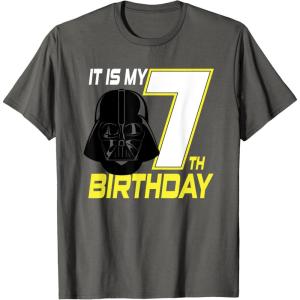 imageStar Wars Darth Vader 7th Birthday TShirt TShirtAsphalt Grey
