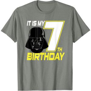 imageStar Wars Darth Vader 7th Birthday TShirt TShirtOlive Heather