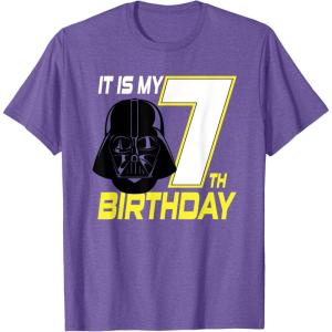 imageStar Wars Darth Vader 7th Birthday TShirt TShirtPurple Heather
