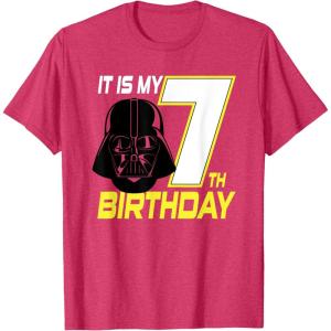 imageStar Wars Darth Vader 7th Birthday TShirt TShirtRed Heather