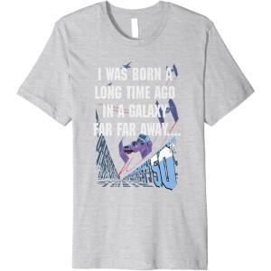 imageStar Wars I Was Born A Long Time Ago 50th Birthday Disney Premium TShirtHeather Grey