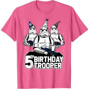 imageStar Wars Stormtrooper Party Hats Trio 5th Birthday Trooper TShirtPink Heather