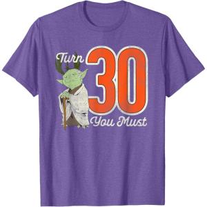 imageStar Wars Yoda 30th Birthday TShirtPurple Heather