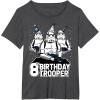 imageStar Wars Stormtrooper Party Hats Trio 8th Birthday Trooper TShirtDark Heather Grey