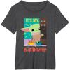 imageStar Wars The Mandalorian The Child Funny Its My Birthday TShirtDark Heather Grey