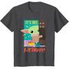 imageStar Wars The Mandalorian The Child Funny Its My Birthday TShirtDark Heather Grey