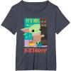 imageStar Wars The Mandalorian The Child Funny Its My Birthday TShirtHeather Blue