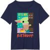 imageStar Wars The Mandalorian The Child Funny Its My Birthday TShirtNavy Blue
