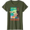 imageStar Wars The Mandalorian The Child Funny Its My Birthday TShirtOlive Green