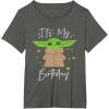 imageStar Wars The Mandalorian The Child Its My Birthday TShirtAsphalt Grey